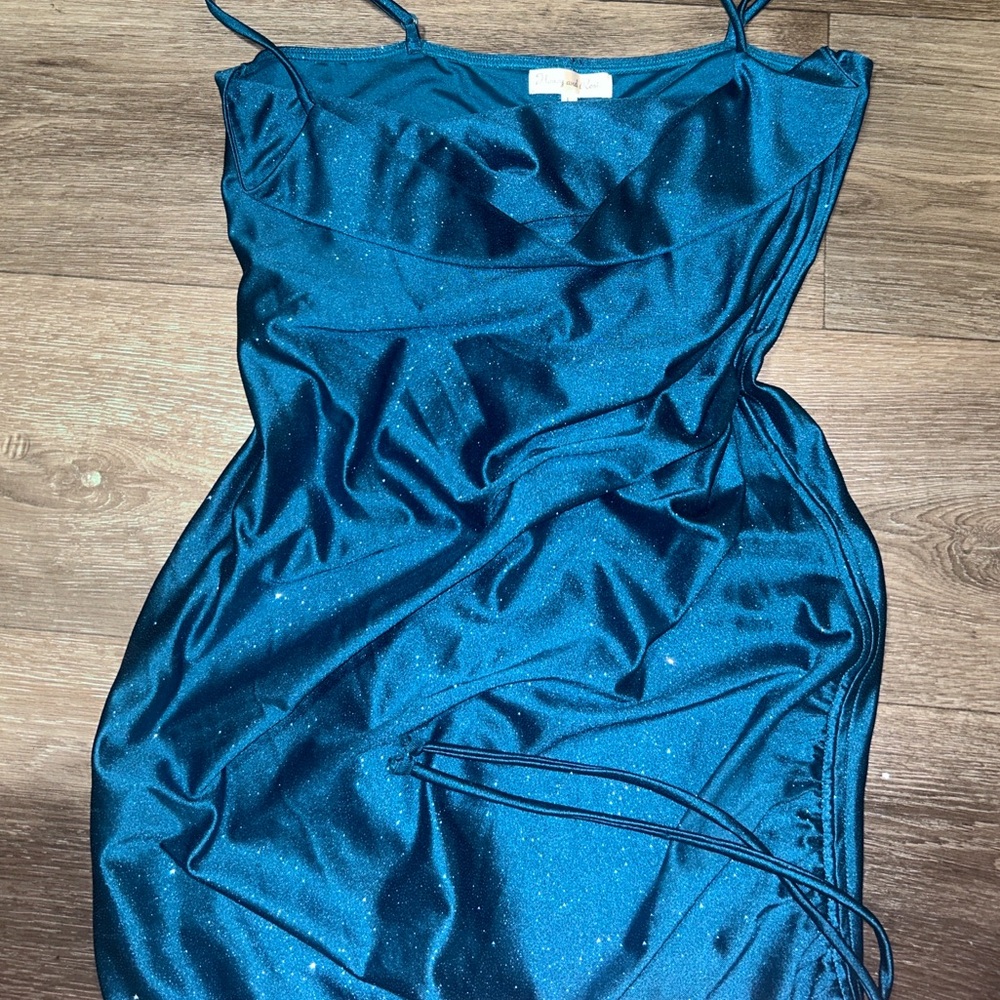 Honey and Rosie Shimmering Teal Dress